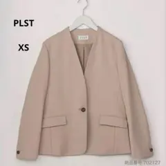 PLST ノーカラージャケット　ブラッシュドバックカラーレスジャケット　XS