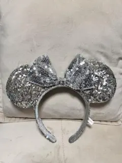 ミニーのスパンコールカチューシャ シルバー ディズニー