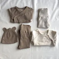 H&M クマ耳帽子付きロンパース・パンツ、トレーナー・パンツ セット