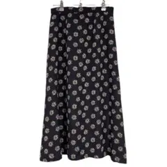2312-205【花柄】フレアスカート　総柄　レトロ　昭和　平成　ひらひら　古着