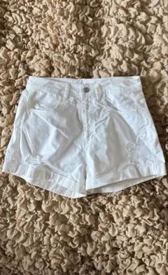 H&M/エイチアンドエム　 ダメージデニム　ショートパンツ　白　EUR38