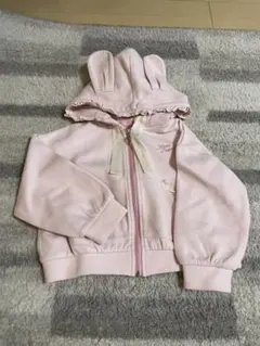 mezzo piano ウサギ耳パーカー ピンク　110cm