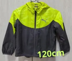 PUMA フード付きジャケット 120cm グレー/イエロー　ウインドブレーカー