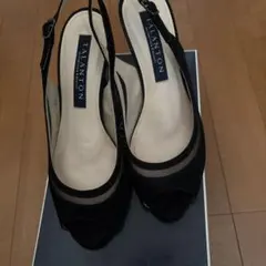 TALANTON 黒 オープントゥ スリングバックパンプス