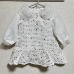 新品　SHEIN ワンピース　12-18m ホワイト　女の子　ベビーのサムネイル