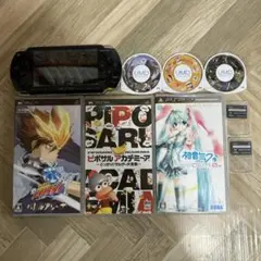 PSPセット PSP1000+ソフト6本+メモリースティック32MB2枚