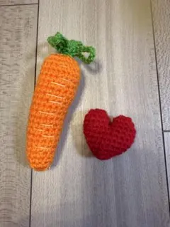 あみぐるみ にんじんとハート　ニューボーンフォト　お昼寝アート