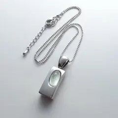 ネックレス　ペンダント　水色　ITALY 925　スクエア　銀製トップ n84
