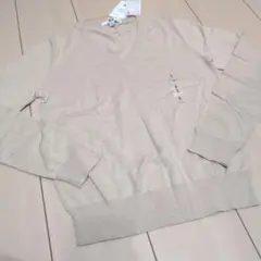 UNIQLO コットンカシミヤ Vネックセーター S ベージュ　長袖
