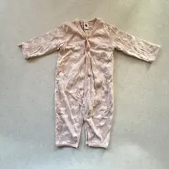 プチバトー ベビー パステルピンク 長袖カバーオール 春秋冬 12m 74cm