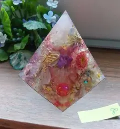 オルゴナイト No.80 ピラミッド ピンク ハンドメイド