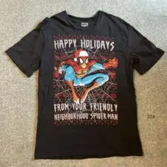 MARVEL スパイダーマン クリスマス Tシャツ ブラックSサイズのサムネイル