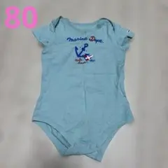 ミキハウス ロンパース 80 マリン柄 半袖 夏用