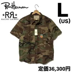 新品 ダブルアールエル × ロンハーマン カモ クラフトマン S/S シャツ Lのサムネイル
