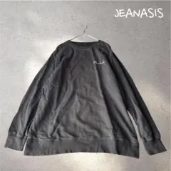 841＊ジーナシス【F】スウェット　長袖　チャコールグレー　ロゴ　オーバーサイズ