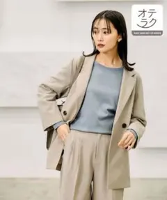 GLOBAL WORK オテラクダブルジャケット ライトベージュＬ