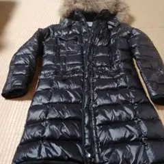 MONCLER黒 フード付き ロングダウンジャケット