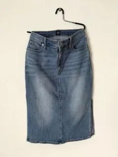 GAP デニムスカート ひざ丈 タイト スリット入り レディース M 春夏 秋