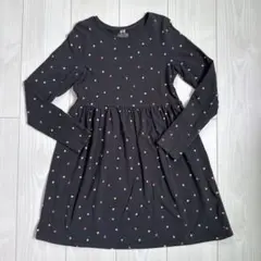 H&M ハート柄長袖ワンピース 134/140