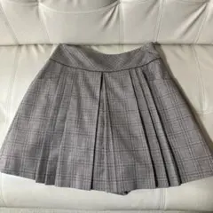 最終値下げ　anysis グレー系チェック プリーツキュロットスカート