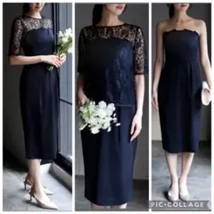 美品ガールgirlレースドレス2Lレースワンピース2wayベアトップ3way