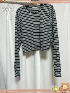 zara 【L】ザラ　ストライプ 長袖Tシャツ