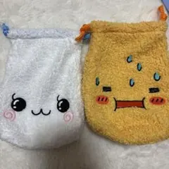 しずくちゃん もこもこ巾着ポーチ アセオ君 みるみるちゃん 2点 ガチャ