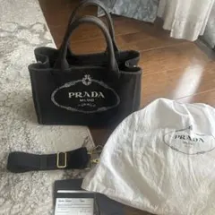 PRADA CANAPA トートバッグ ブラックのサムネイル