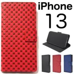 iPhone 13 アイフォン チェック柄 手帳型ケース