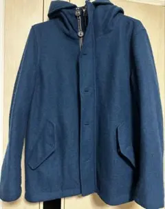 ネイビーブルー　コート　フード付き　メンズ