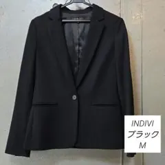 【美品】INDIVI ブラック テーラードジャケット　ブラック