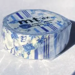 mt マスキングテープ　「 Flower dark blue 」　花柄