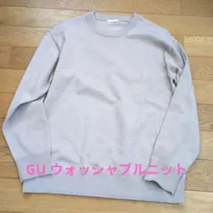 GU ウォッシャブルクルーネックセーター　ピンク　メンズ　Sのサムネイル