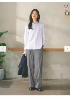 UNIQLO タックワイドパンツ グレー M