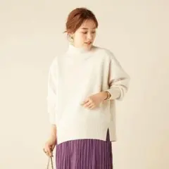 ノーリーズ　MUSIC カシミヤブレンドハイネックプルオーバーニット