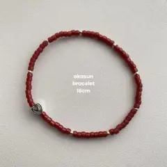 467 ハンドメイド ガラスビーズブレスレット 韓国アクセサリー ハートモチーフ