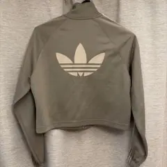adidas カーキ ショート丈　トラックジャケット 短丈 Y2K グランジ
