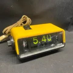 〇Kc左1032 昭和レトロ セイコー ラジオ付 パタパタ時計 イエロー 〇Kc左1032 昭和レトロ セイコー ラジオ付 パタパタ時計 イエロー