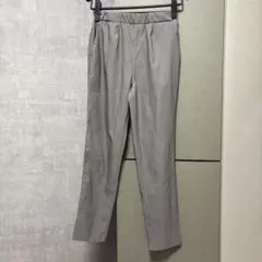 ズボン パンツ オフィスカジュアル スラックス ウエストゴム ゴム グレー M