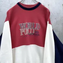 【レトロ古着】刺繍ロゴ マルチカラースウェット 個性派レトロ トレーナー