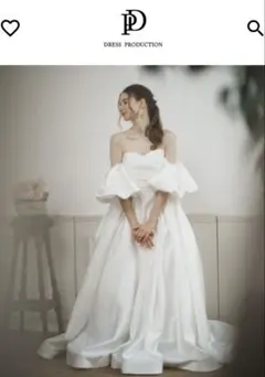 ドレスプロダクション　パフスリーブ　ハートカット　Aラインドレス(W257)