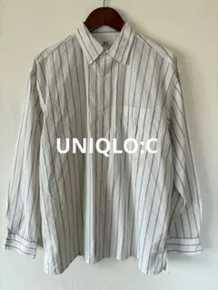 UNIQLO : C ブロードオーバーサイズシャツ/ストライプ　Sサイズ