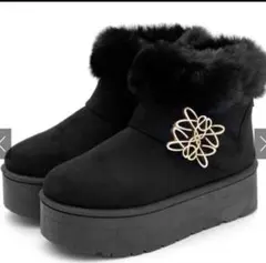 モノグラムムートンブーツ　ショートブーツ