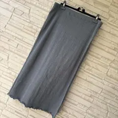 【美品】シワ加工ロングスカート☆ 柔らかストレッチ 総ゴム