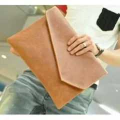 【送料無料】スマートクラッチバッグ ユニセックス ヴィンテージ ブラウン