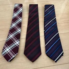 ネクタイ 3本セット バーガンディ ネイビー パープル
