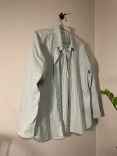 ユニクロ　ライトグリーンMサイズ ボタンダウン長袖シャツ