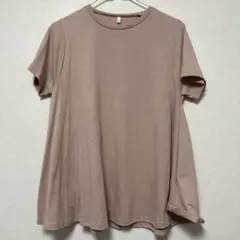 ピンクベージュ フレアシルエット 半袖Tシャツ