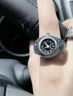 ブラックウォッチリング 指輪時計