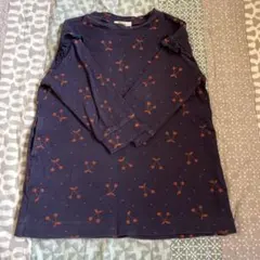 セラフ　キッズ100 ワンピース　さくらんぼ柄　薄手ワンピース　綿　パープル
